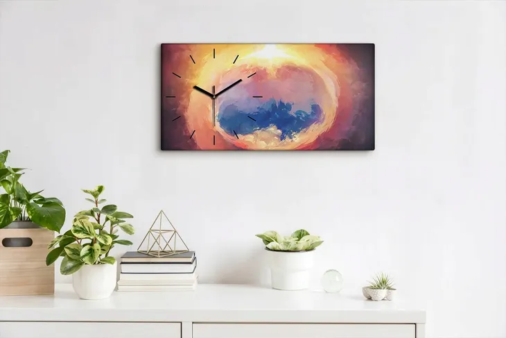 fantasy-ogien-chmury-60x30-zegar-plotno-na-ramie-typ-scienny