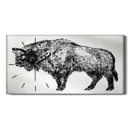 europa-bizon-atrament-60x30-zegar-canvas-wiszacy