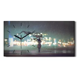 kobieta-parasol-60x30-zegar-na-plotnie-na-sciane