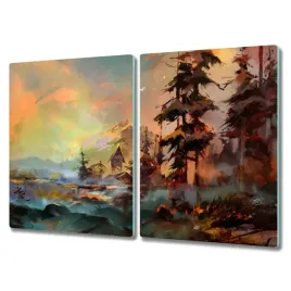 deska-kuchenna-2x40x52-malarstwo-drzewa-wies-gory