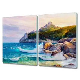 deska-szklo-2x40x52-malarstwo-las-wybrzeze-morze