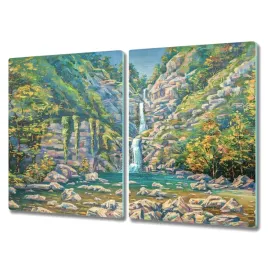 deska-kuchenna-2x40x52-malarstwo-wodospad-drzewa