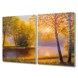 deska-ze-szkla-2x40x52-dekor-kwiaty-rzeka-przyroda