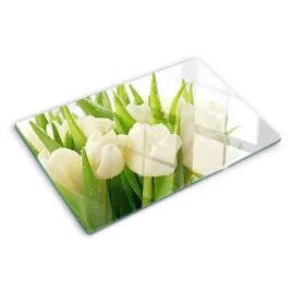 deska-do-krojenia-szklana-biale-tulipany-kwiaty