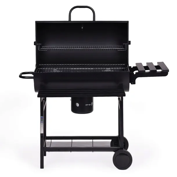 DUŻY GRILL WĘGLOWY XXL OGRODOWY Z POKRYWĄ TERMOMETR POPIELNIK PRZENOŚNY