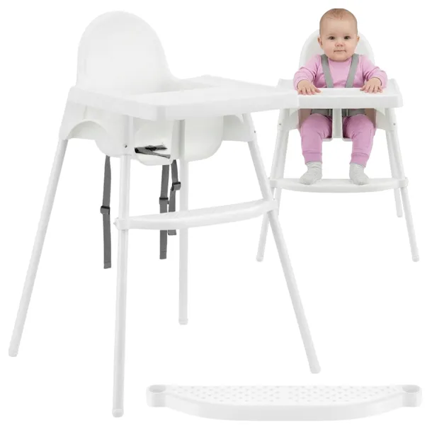 KRZESEŁKO DO KARMIENIA IKEA ANTILOP + TACKA PASY PODNÓŻEK