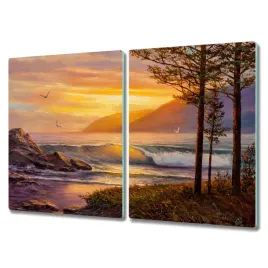 deska-do-kuchni-2x40x52-drzewa-fale-zachod-slonca