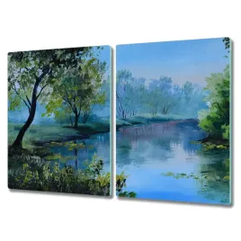 deska-szklo-2x40x52-z-grafika-las-rzeka-krajobraz