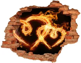dziura-3d-fototapeta-naklejka-ogniste-serca-90x70