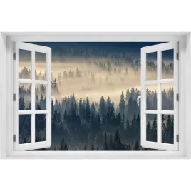 3d-okno-naklejka-na-sciane-mgla-nad-lasem-120x80
