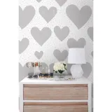 fototapeta-scienna-serce-na-tle-w-kropki-250x250cm