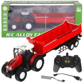 traktor-zdalnie-sterowany-ciagnik-z-przyczepa-rc-pilot-swiatla-czerwony