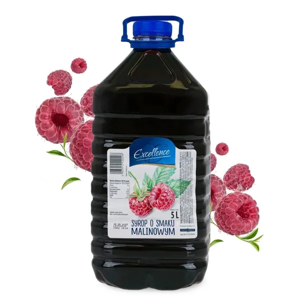 Syrop gastronomiczny o smaku malinowym niskocukrowym 5L. Excellence
