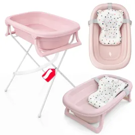 primabobo-wanienka-skladana-comfy-ze-stojakiem-dla-dziecka-poduszka-rozowa