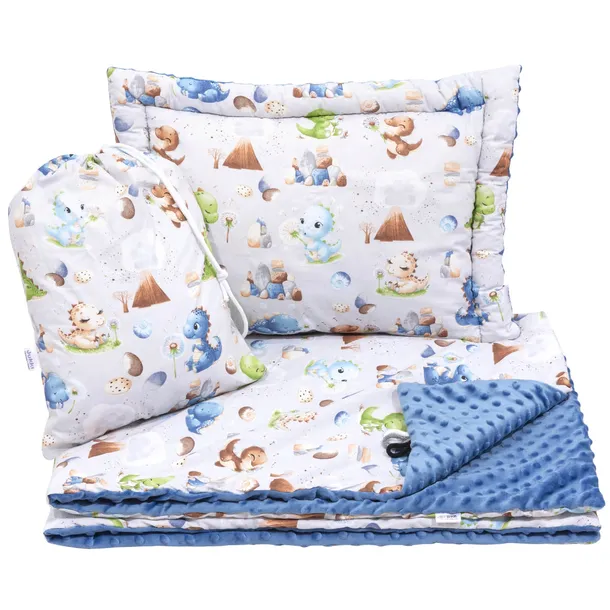 JUKKI ZESTAW PRZEDSZKOLAKA MINKY kocyk 100x140 + poduszka+ worek na kapcie
