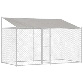 klatka-dla-psa-z-dachem-srebrny-400-x-200-x-256-cm-stal-i-pe