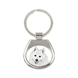 japanese-spitz-nihon-supittsu-keychain-with-a-dog-keychain-with-a-print
