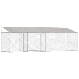 klatka-dla-psa-z-dachem-srebrny-800-x-200-x-256-cm-stal-i-pe