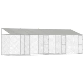 klatka-dla-psa-z-dachem-srebrny-800-x-200-x-256-cm-stal-i-pe