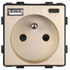 modul-gniazdko-elektryczne-usb-a-c-szklane-pojedyncze-qc-20w