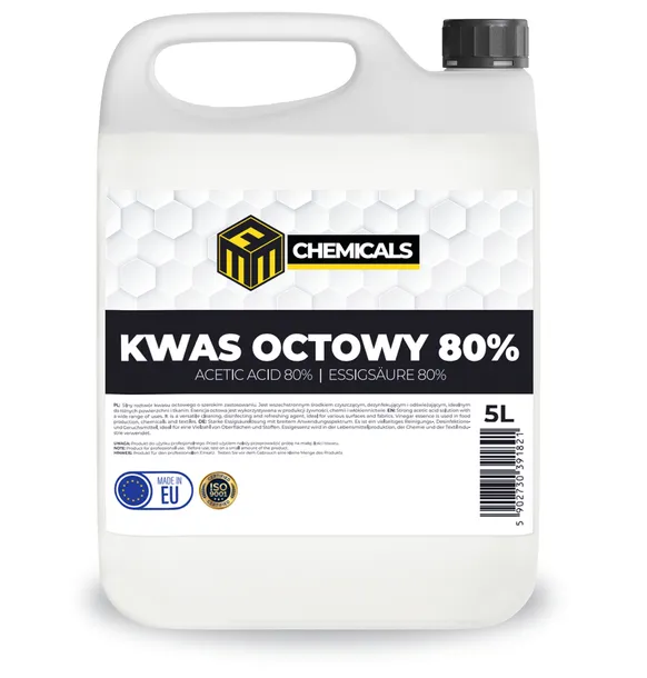 Kwas octowy 80% ESENCJA OCTOWA - Nosemoza Warroza czyszczenie na chwasty 5L
