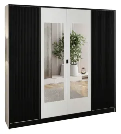 szafa-garderoba-lumi-207-4d-bialy-czarny-ryfl-2x-lustro-dior-uchwyt-cz