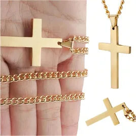 naszyjnik-zloty-krzyz-lancuszek-krzyzyk-stal