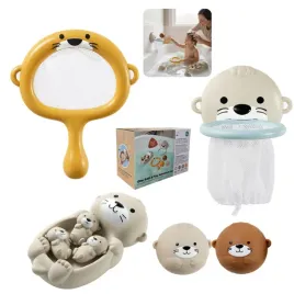 zabawki-do-kapieli-dla-dzieci-zestaw-rodzina-wydr-pilki-kosz-sitko-8-szt