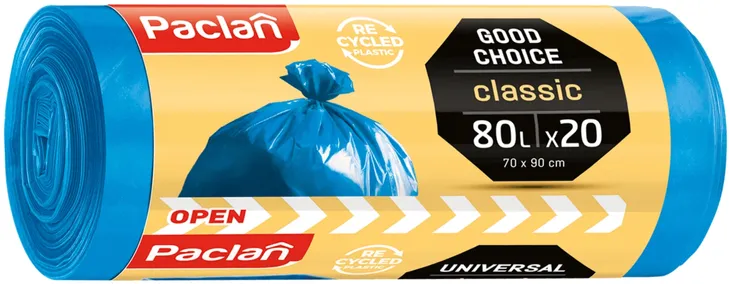 Worki na śmieci uniwersalne Paclan Classic 80L 20 szt. WORKI NA ODPADY 80L