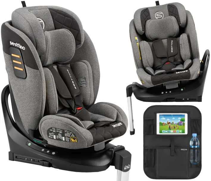Fotelik Samochodowy Sesttino i-Size 40-150 cm Obrotowy 360° 0-36 kg ISOFIX