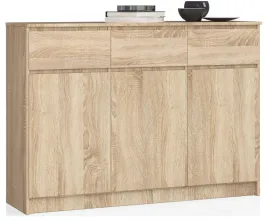 komoda-k140-3d-3sz-clp-pk-dab-sonoma-akord-furniture-factory