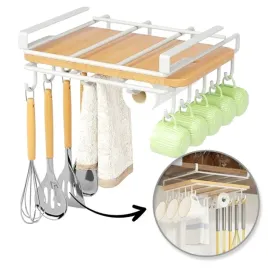 polka-uchwyt-podwieszany-do-szafki-organizer-kuchenny-z-haczykami-bialy