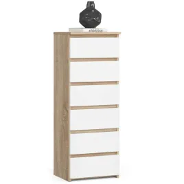 komoda-cl6-pk-dab-sonoma-biala-akord-furniture-factory-kommcl6sonweissp