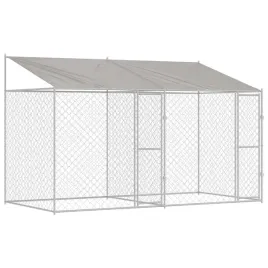klatka-dla-psa-z-dachem-srebrny-400-x-200-x-256-cm-stal-i-pe