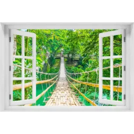 okno-naklejka-scienna-most-las-bambusowy-150x100