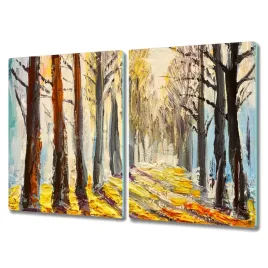 deska-szklo-2x40x52-podstawka-malarstwo-las-drzewa