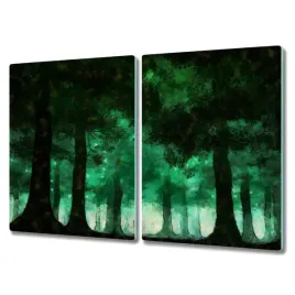 deska-szklo-2x40x52-stylowa-malarstwo-las-drzewa