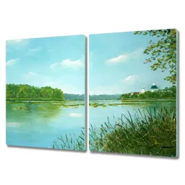 deska-ze-szkla-2x40x52-dekor-jezioro-las-przyroda