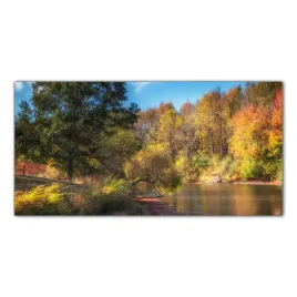 jezioro-jesien-natura-100x50-panel-szklo-hartowane