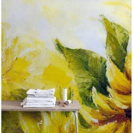 tapeta-scienna-abstrakcyjne-sloneczniki-208x146-cm