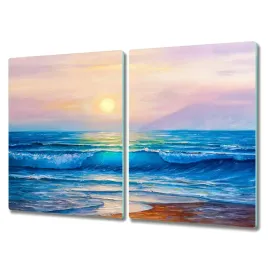 deska-szklana-2x40x52-wybrzeze-fale-slonce-niebo