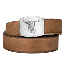 pas-kore-essentials-bull-buckle-brown-buffalo-leather-gun-belt