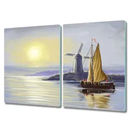 deska-ze-szkla-2x40x52-cm-morze-statek-mlyn-slonce