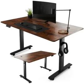 biurko-elektryczne-z-panelem-sterowania-regulacja-wysokosci-140x80-brazowe
