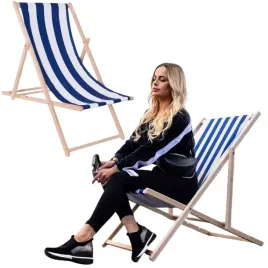 lezak-drewniany-ogrodowy-plazowy-biale-pasy-lezaki-skladany-do-ogrodu