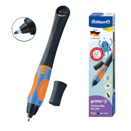 dlugopis-kulkowy-pelikan-griffix-dla-praworecznych-neonowoczarny-dla-dzieci
