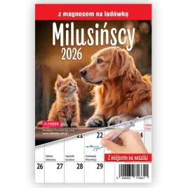kalendarz-miesieczny-milusinscy-z-magnesami-na-lodowke-2026-kot-pies