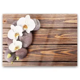 obraz-szklany-kwiat-orchidea-drewno-foto-100x70