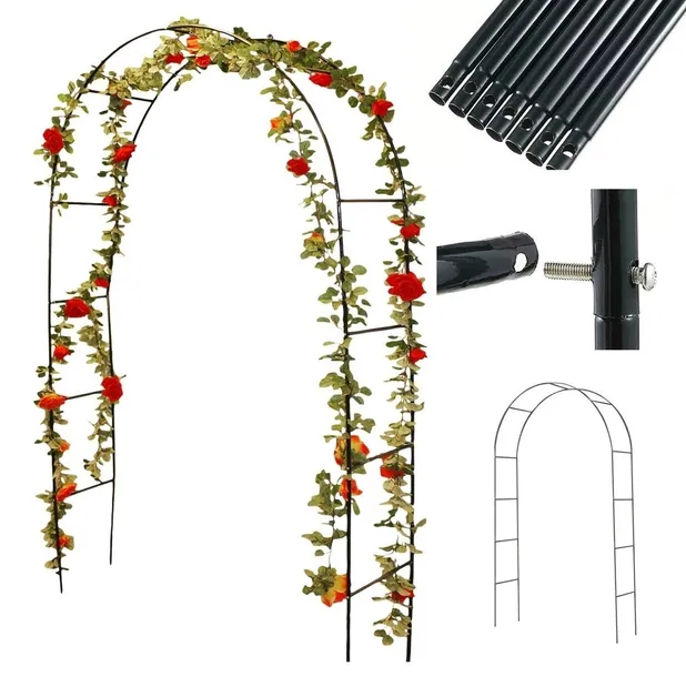PERGOLA OGRODOWA KOLUMNA ŁUK NA KWIATY RÓŻE 240 CM WYSOKA JAKOŚĆ