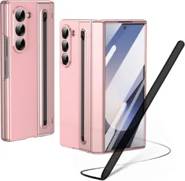 baili-etui-skorzane-do-samsung-galaxy-z-fold-5-z-rysikiem-szklo-lcd-rozowy